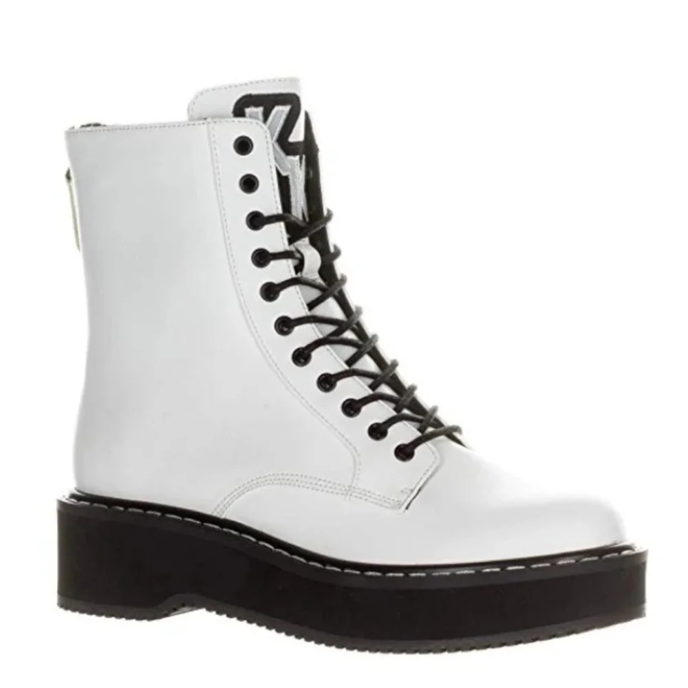 KENDALL + Kylie Women's Hunt White Combat Boot Size 9 - Picture 1 of 4
